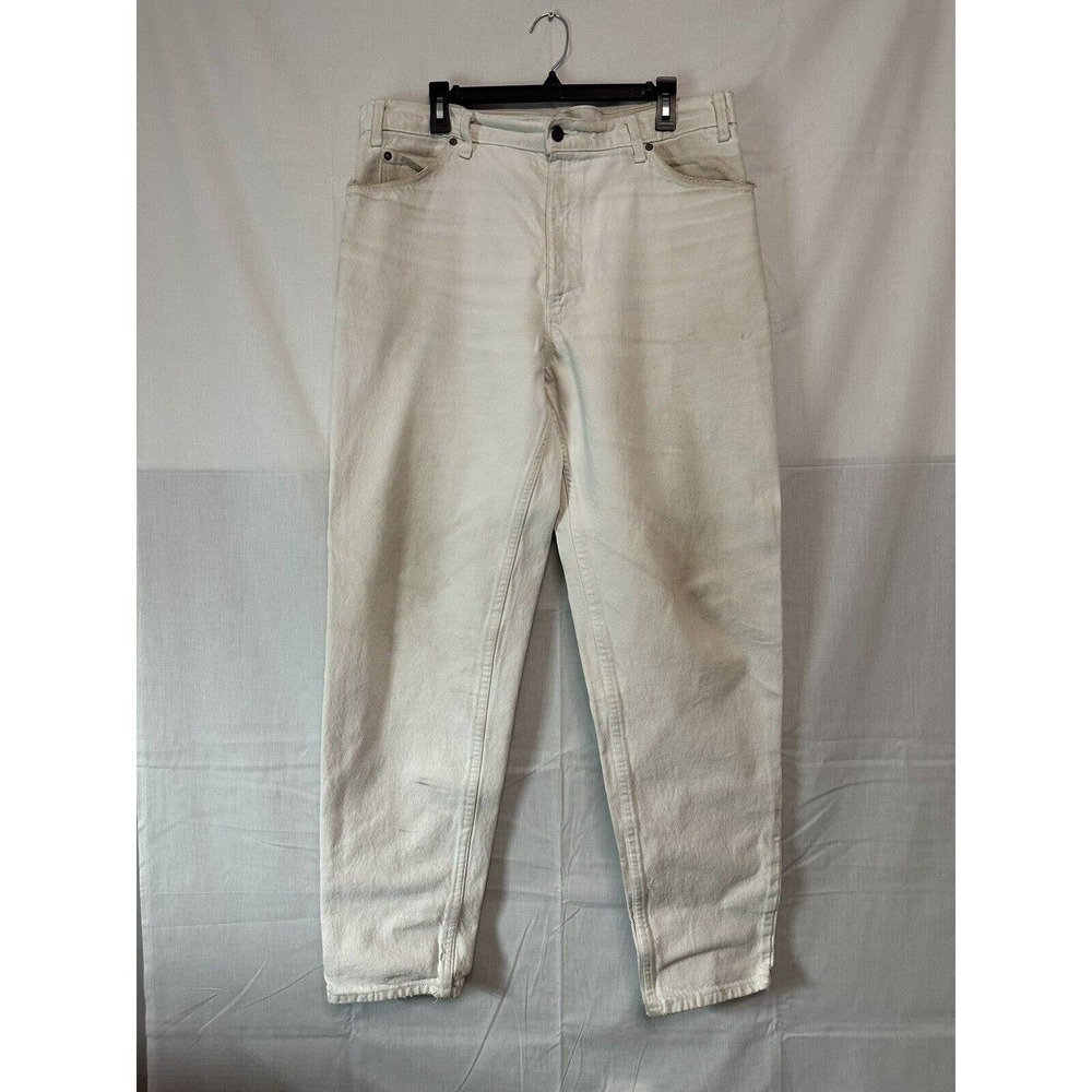 Vtg Levi's Jeans Men's 38x30 550 USA Made Cream Off White Orange Tab 90s Retro